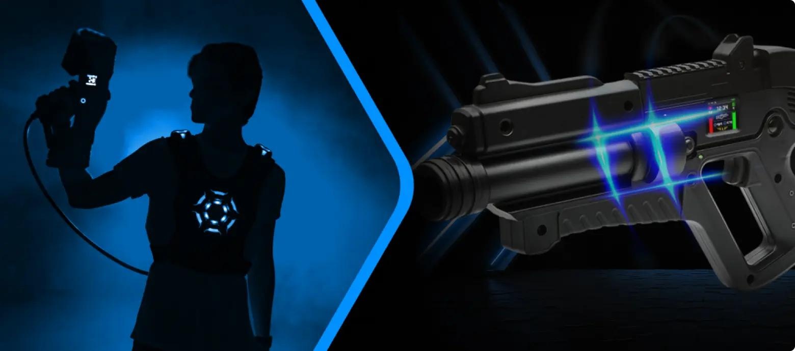 Players enjoying a private laser tag event